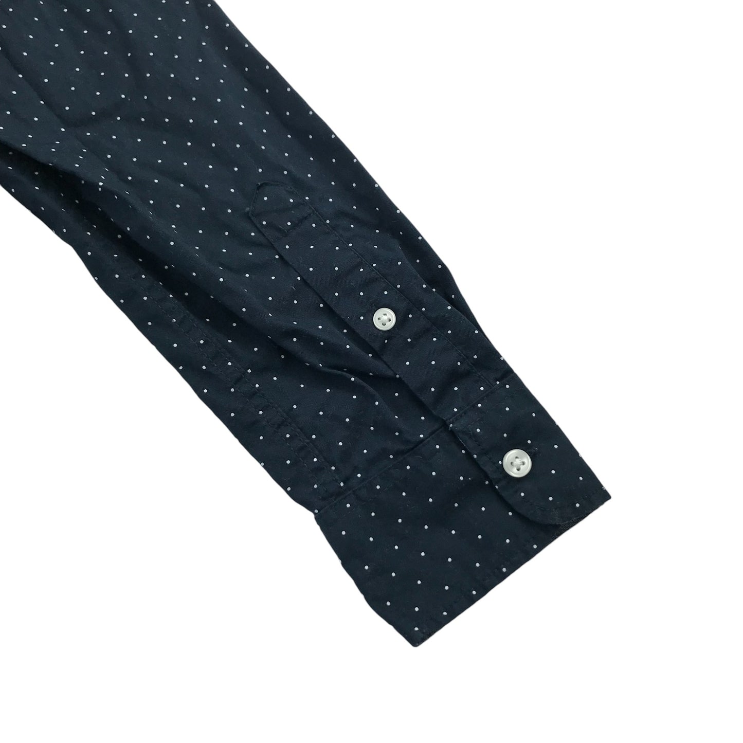 H&M Shirt 11-12 Years Black with White Dots Button-Up