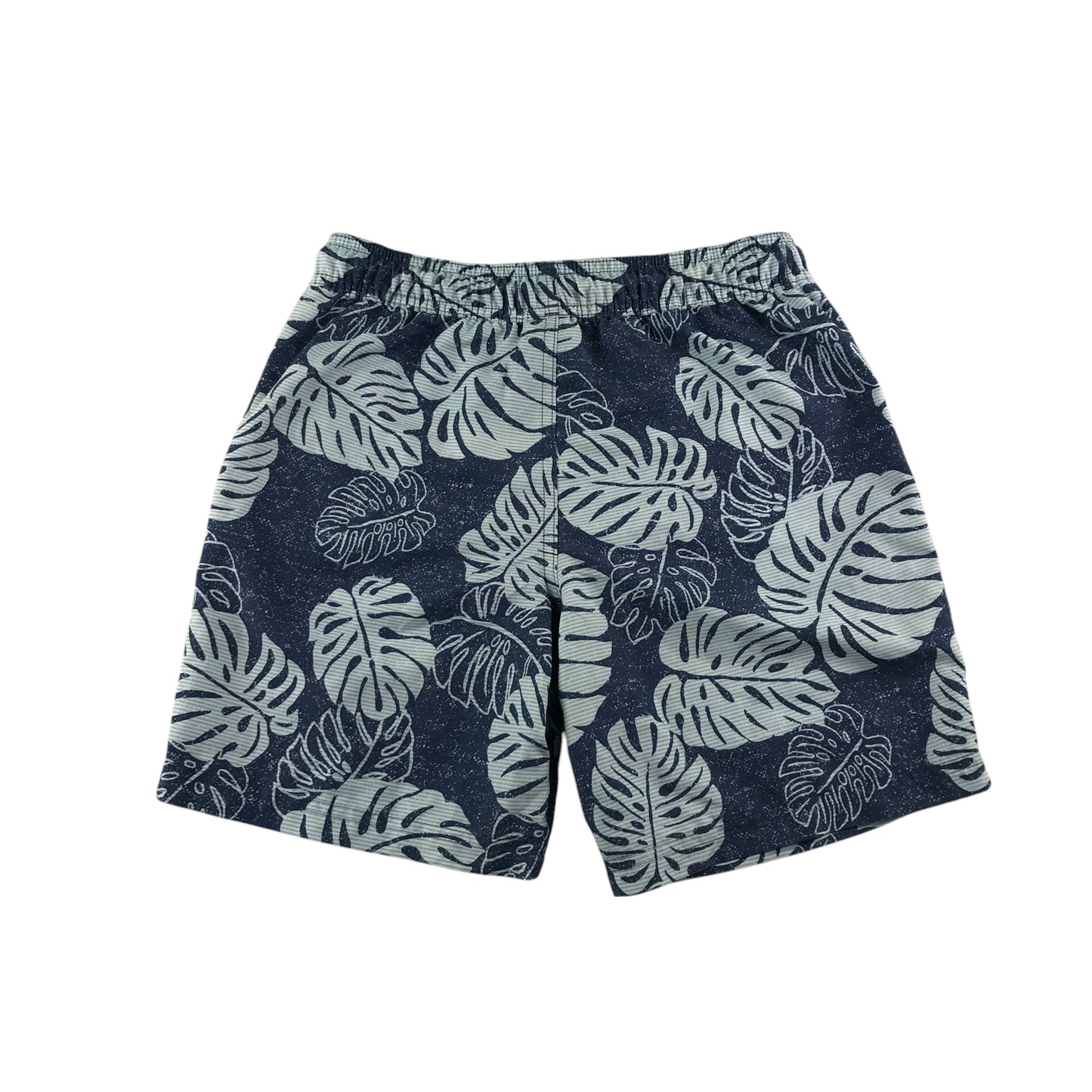 M&S swim trunks 10-11 years navy blue foliage print shorts