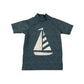 Next swim top 5-6 years bluish grey sail boat graphic design print