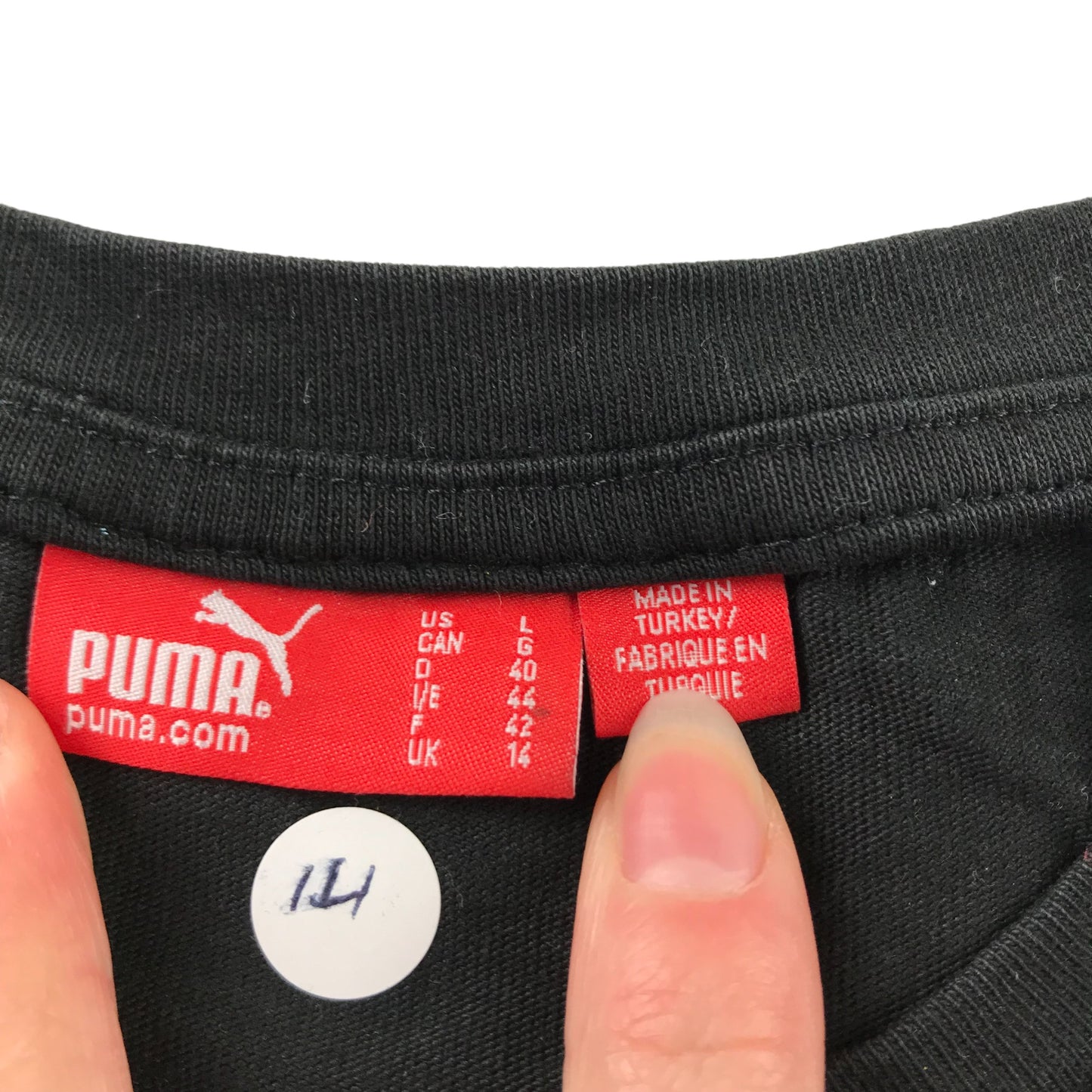 Puma T-shirt Age 14 Black Short Sleeve Casual Print
