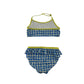 Boden swimsuit 8-9 years blue graphic pattern print 2 piece set
