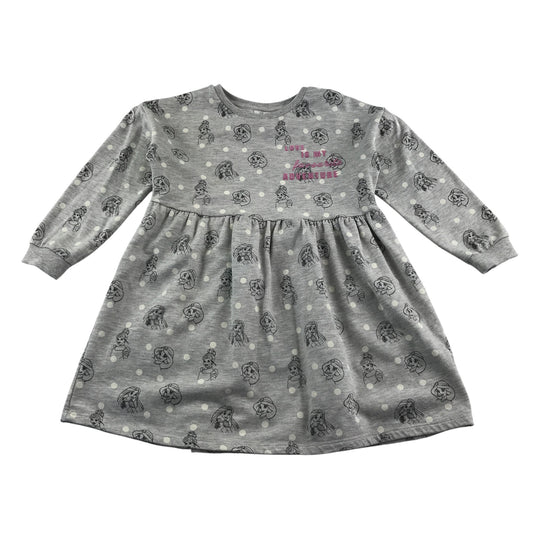 George dress 4-5 years grey Disney Princess graphic print long sleeve