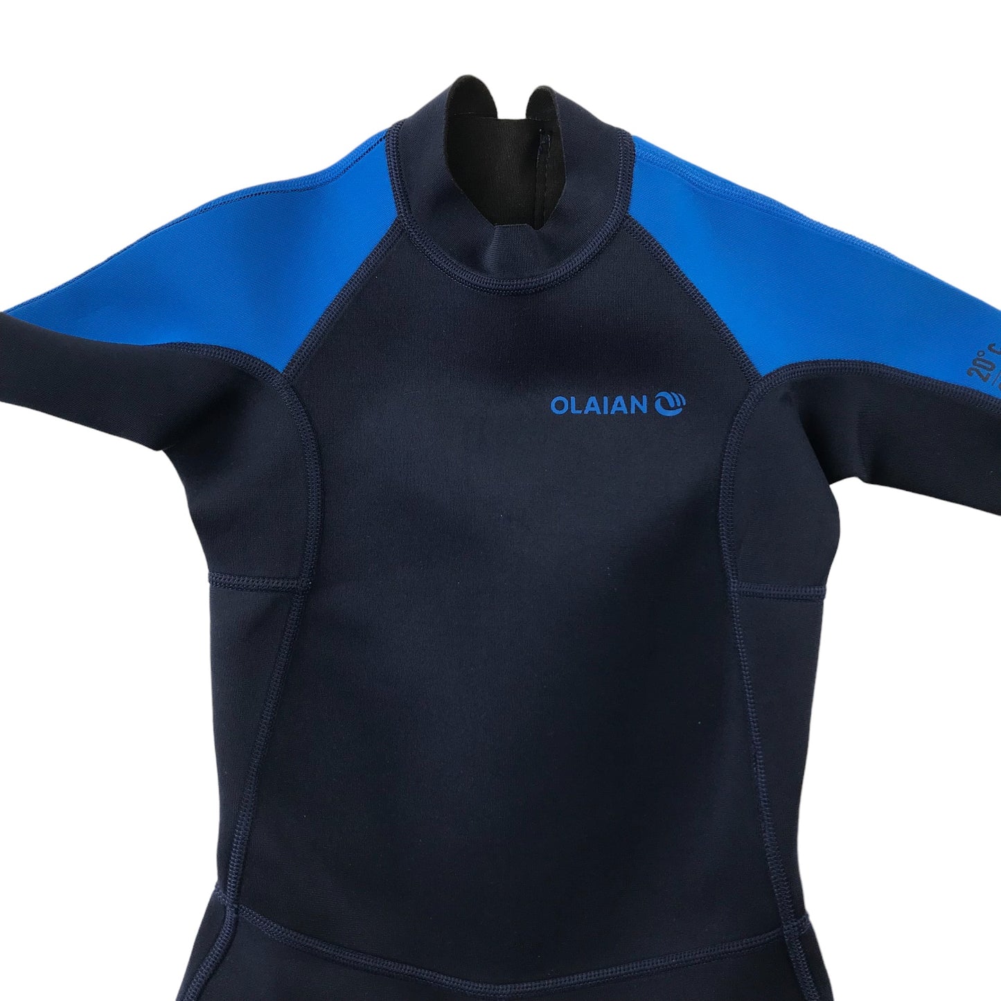 Decathlon wetsuit 8 years navy and blue short sleeve and leg