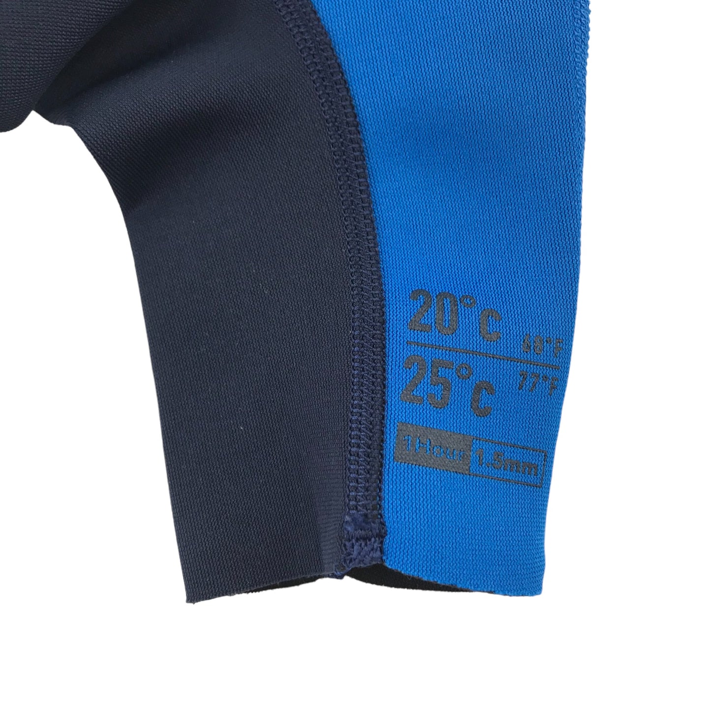 Decathlon wetsuit 8 years navy and blue short sleeve and leg