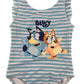 George swimsuit 5-6 years blue stripy with Bluey graphic design print