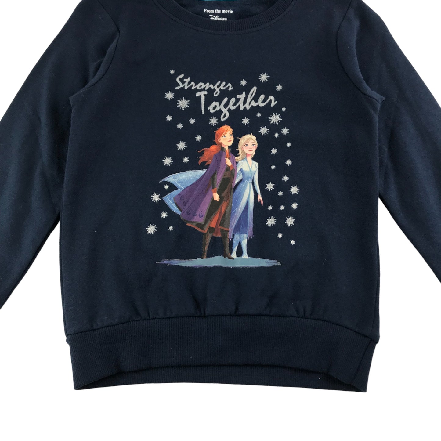 Character.com Sweater Age 6 Navy Blue Disney Frozen Jersey Pullover Cotton