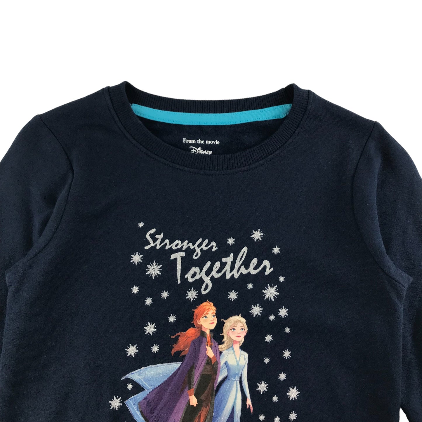 Character.com Sweater Age 6 Navy Blue Disney Frozen Jersey Pullover Cotton