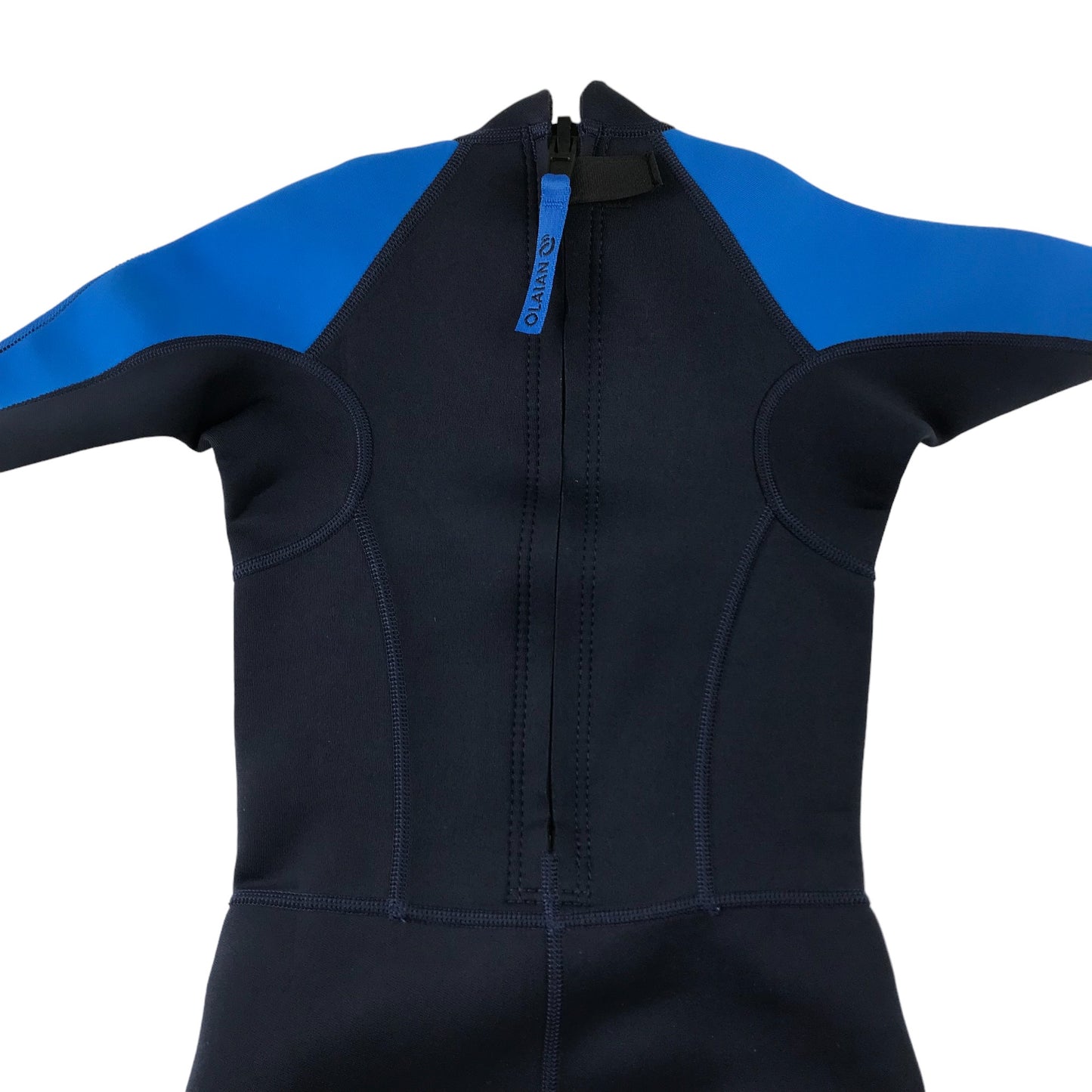 Decathlon wetsuit 8 years navy and blue short sleeve and leg