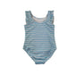 George swimsuit 5-6 years blue stripy with Bluey graphic design print