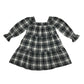 GAP dress 4-5 years black and white checked pattern with long sleeves cotton