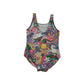 F&F swimsuit 5-6 years lilac cartoony graphic design print design colourful