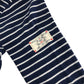 Joules dress 5-6 years navy with white stripes and 2 front pockets with graphic prints
