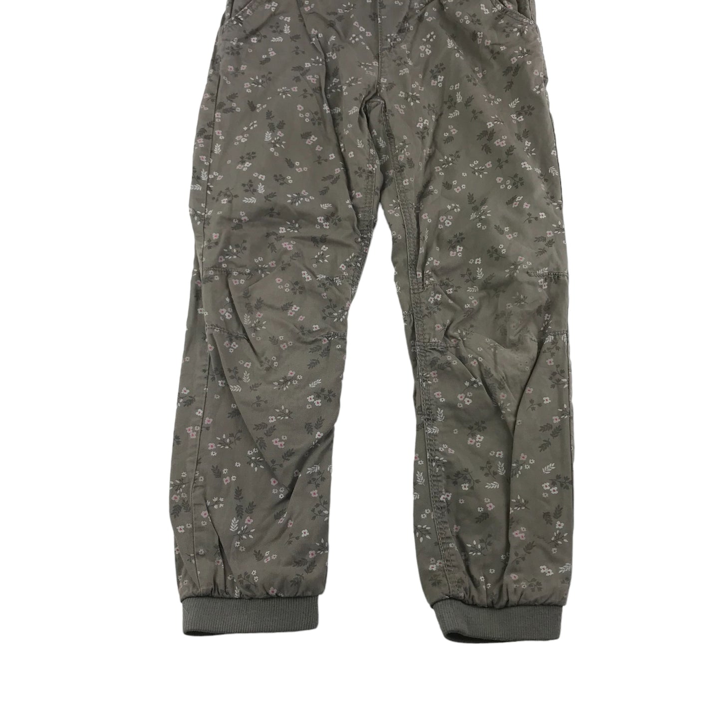 H&M Trousers Age 7 Grey Floral Pattern