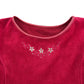 Mothercare dress 5-6 years red velvety with floral detailing centred below neckline