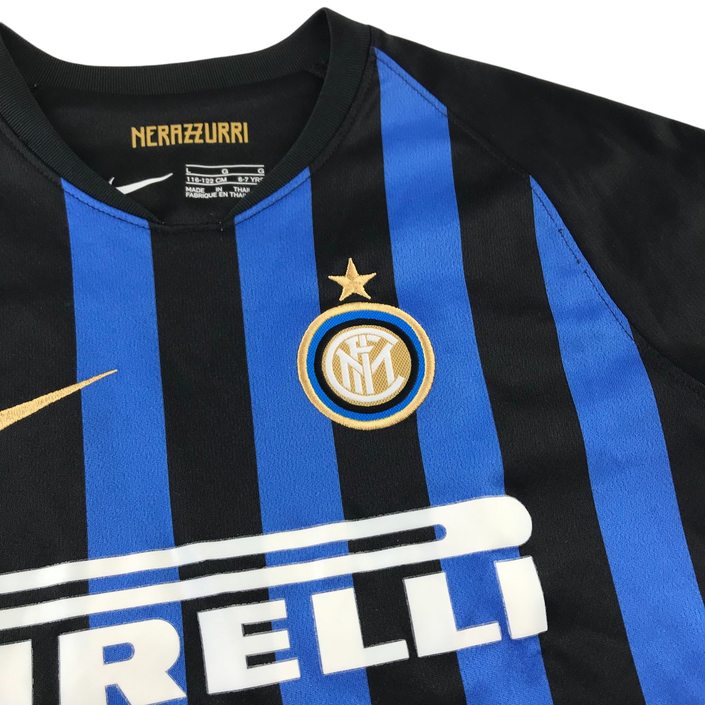 Nike Inter Milan Football Strip 6-7 Years Black and Blue Strips