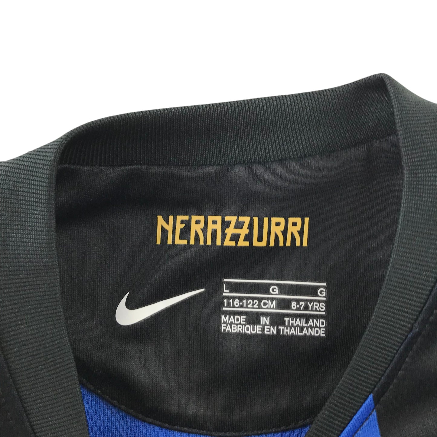 Nike Inter Milan Football Strip 6-7 Years Black and Blue Strips