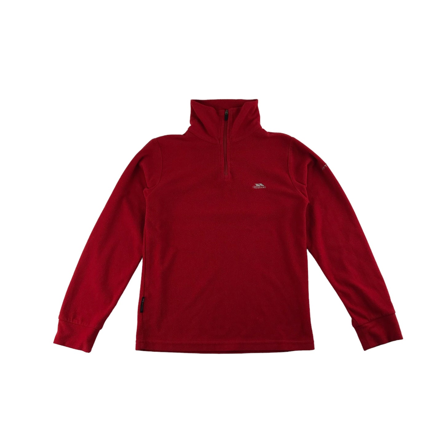 Trespass Fleece Age 7 Red Plain Half Zipper Collar