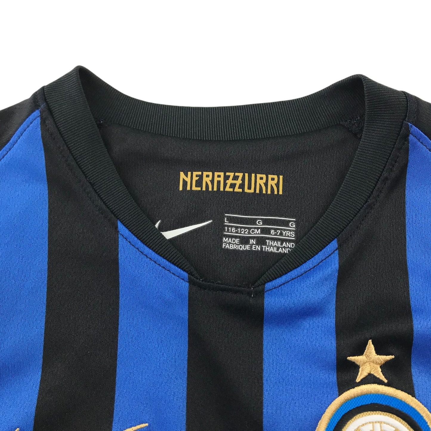 Nike Inter Milan Football Strip 6-7 Years Black and Blue Strips