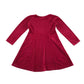 Mothercare dress 5-6 years red velvety with floral detailing centred below neckline