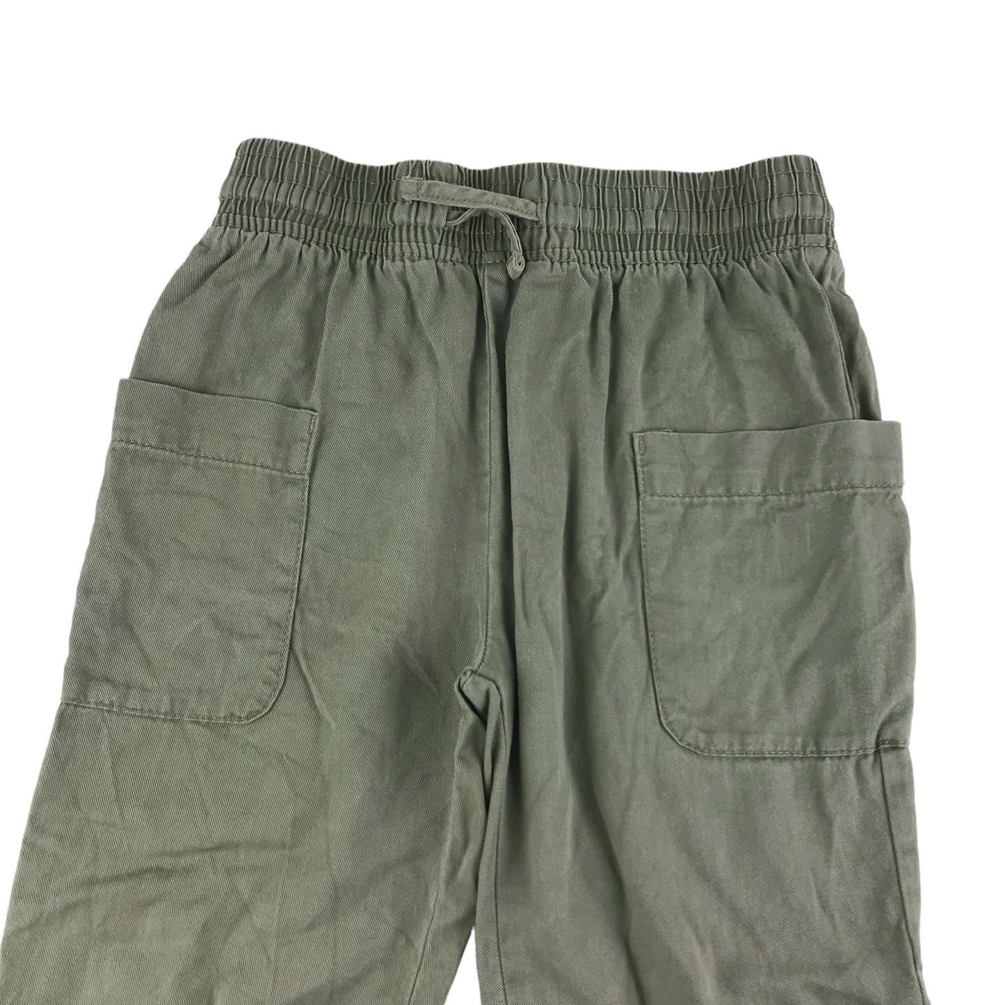 Primark Trousers Age 9 Khaki Green Pull Up with Pockets