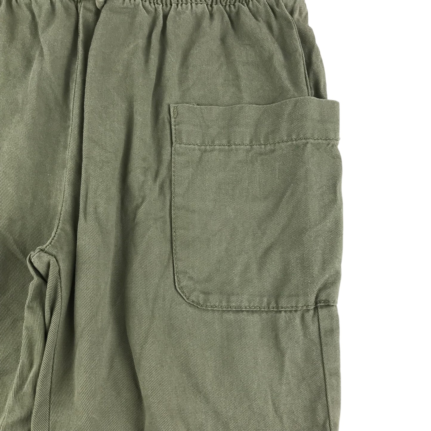 Primark Trousers Age 9 Khaki Green Pull Up with Pockets