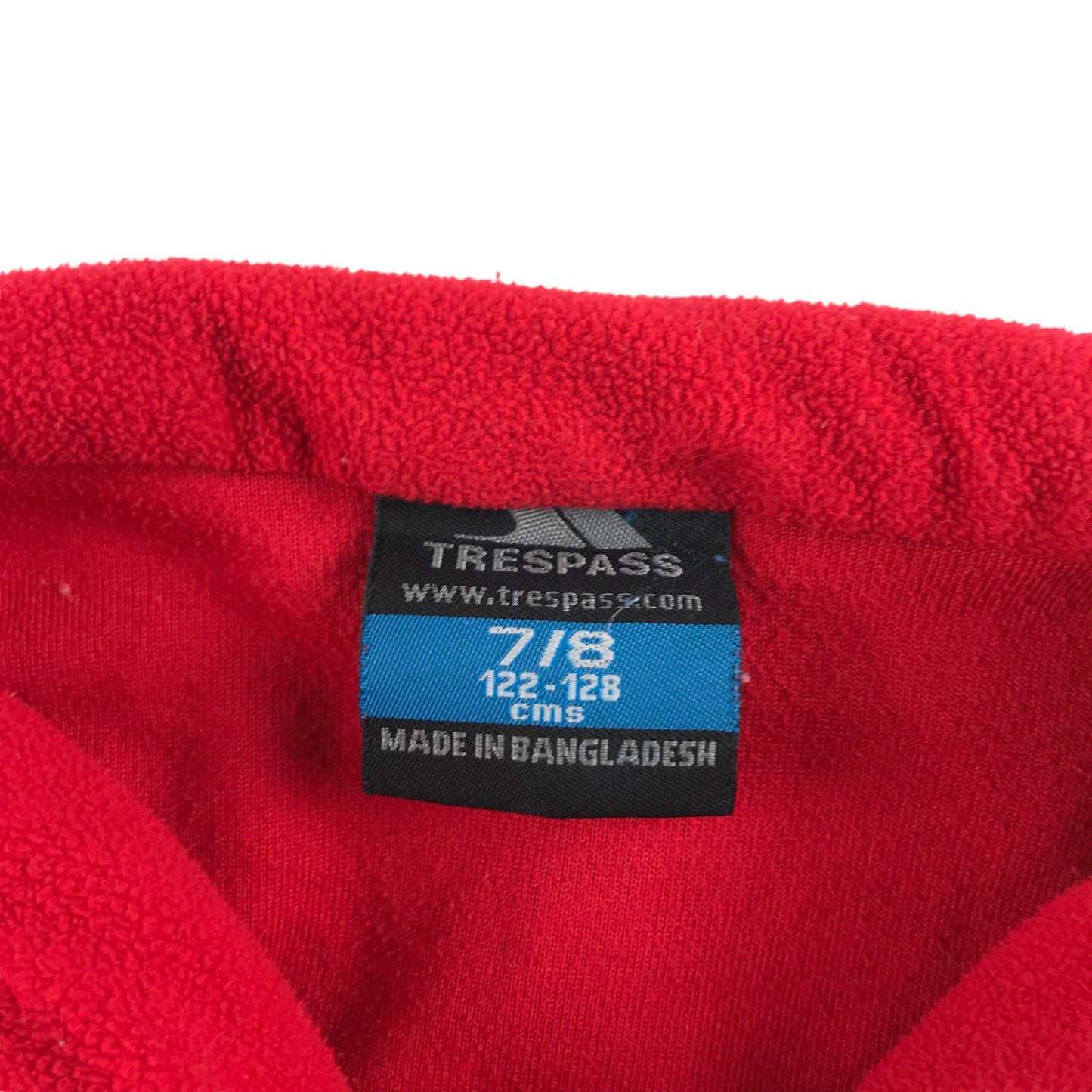 Trespass Fleece Age 7 Red Plain Half Zipper Collar