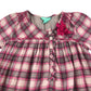 Monsoon dress 9-10 years pink and white checked pattern flared sleeves cotton
