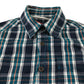 M&S Shirt 5-6 Years Navy and Teal Checked Button-Up Cotton
