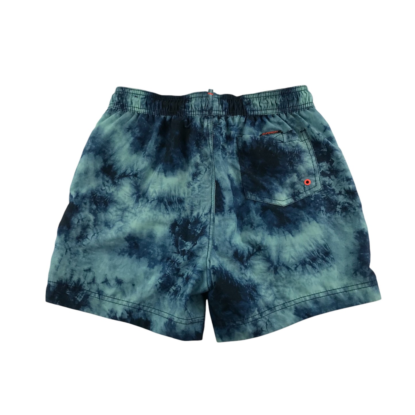 SuperDry swim trunks men's size S blue tie dye pattern shorts