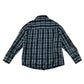 M&S Shirt 5-6 Years Navy and Teal Checked Button-Up Cotton