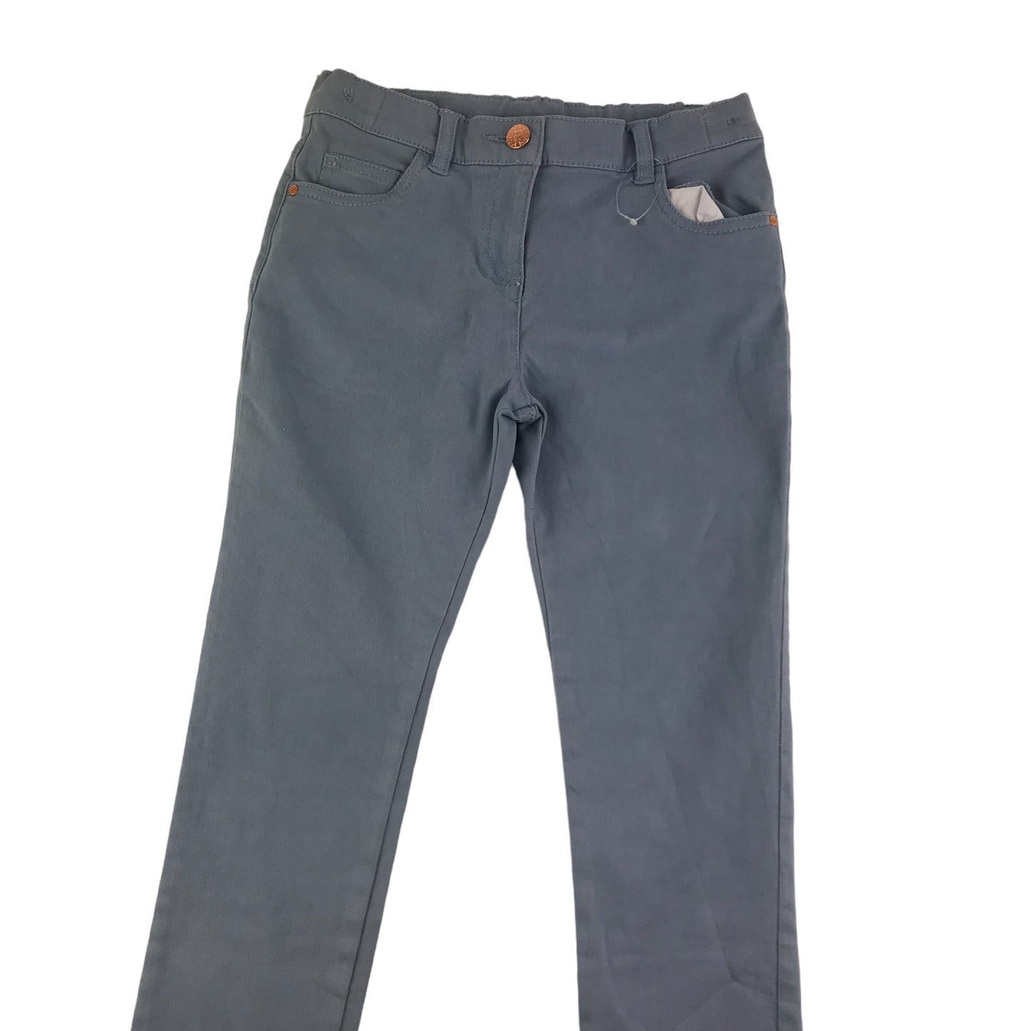 F&F Trousers Age 8 Light Blue Straight Leg Denim