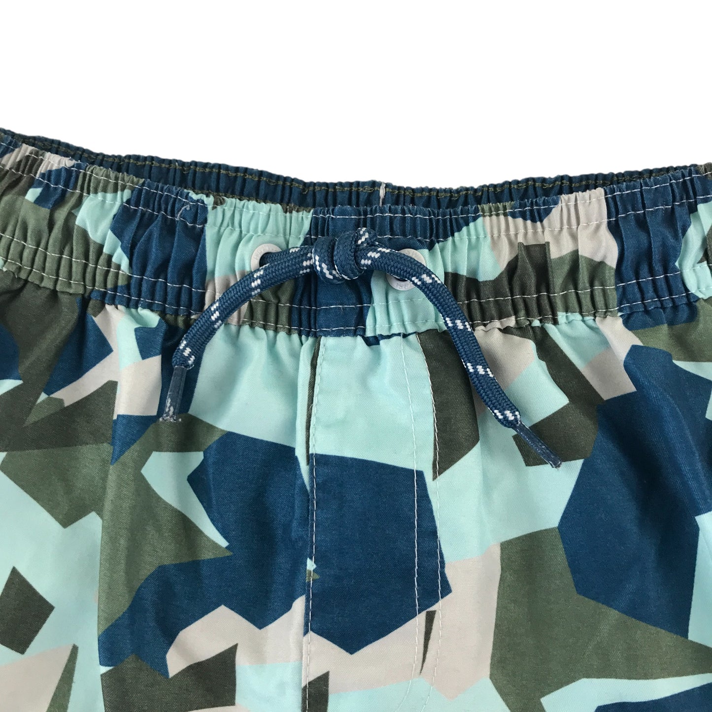 Next swim trunks 8-9 years blue and khaki camo style elasticated waist