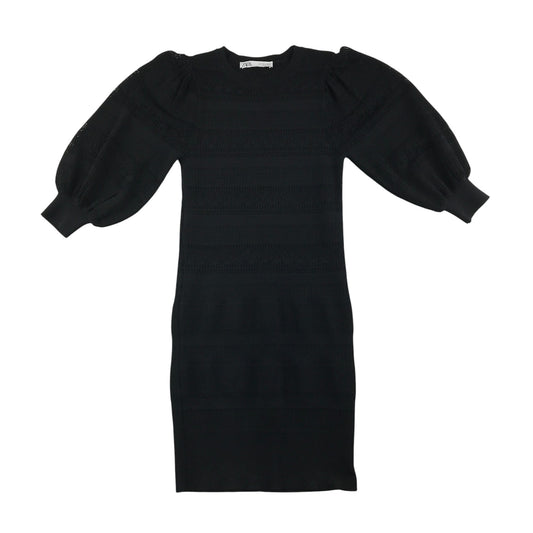 Zara dress  womens small black long sleeve ribbed pattern