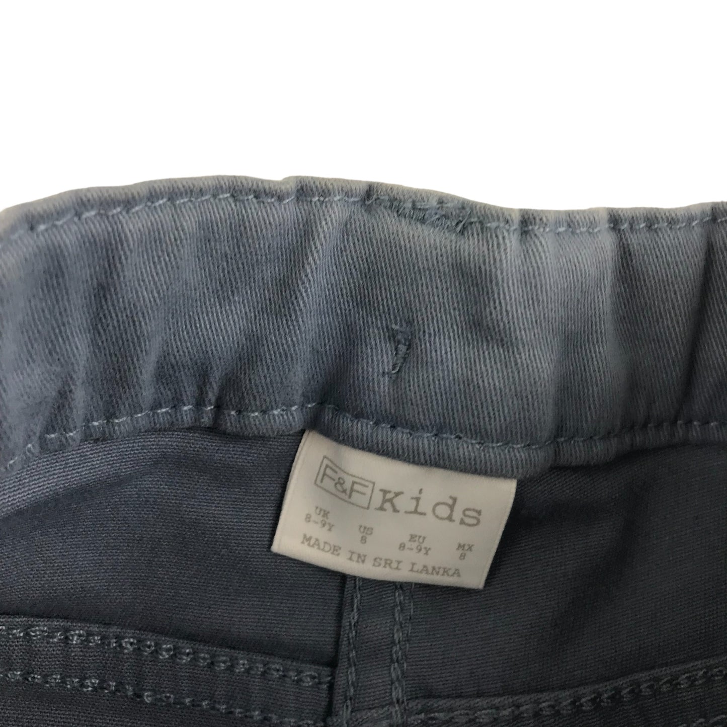 F&F Trousers Age 8 Light Blue Straight Leg Denim