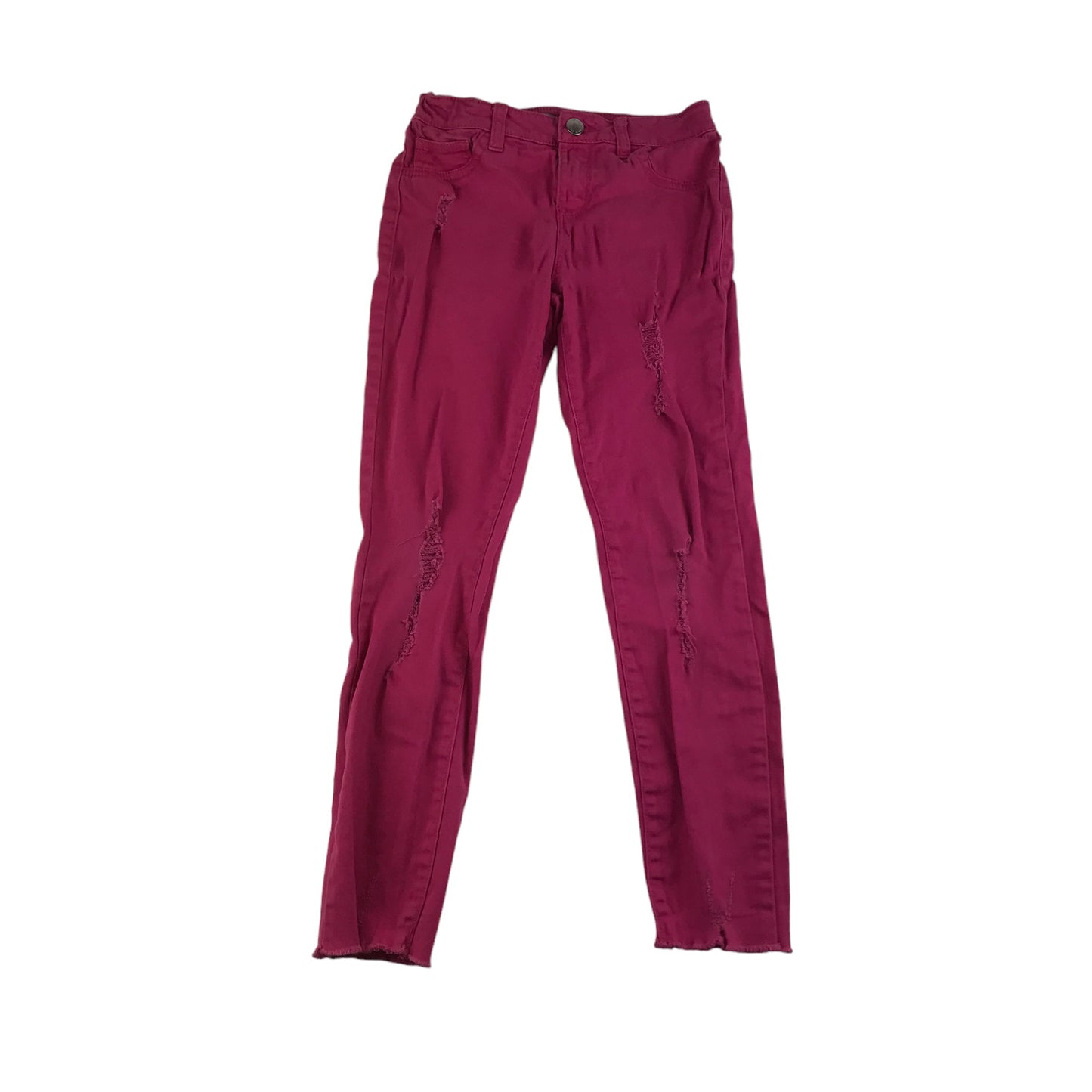 Primark Trousers Age 8 Fuchsia Pink Skinny Fit with Rips