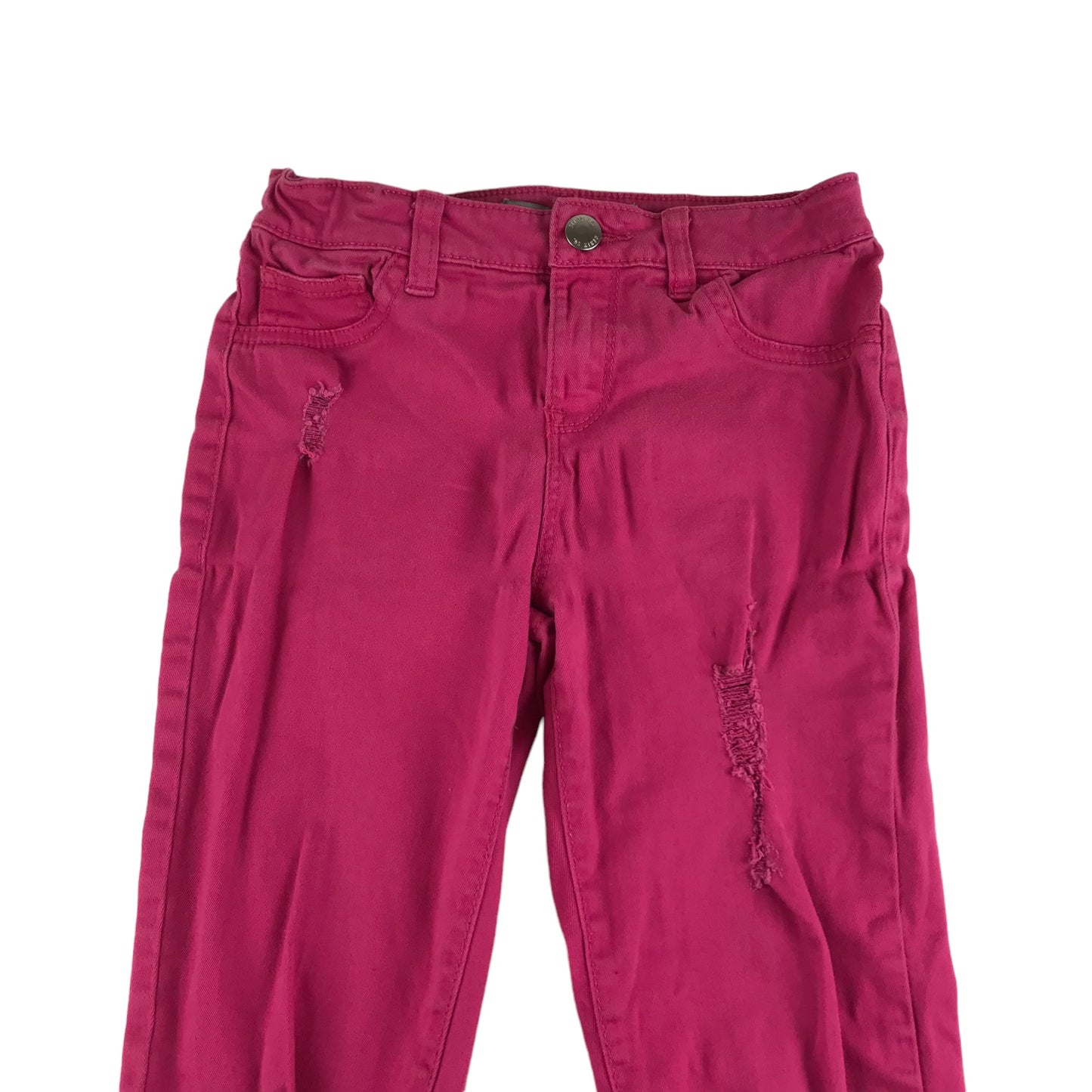 Primark Trousers Age 8 Fuchsia Pink Skinny Fit with Rips