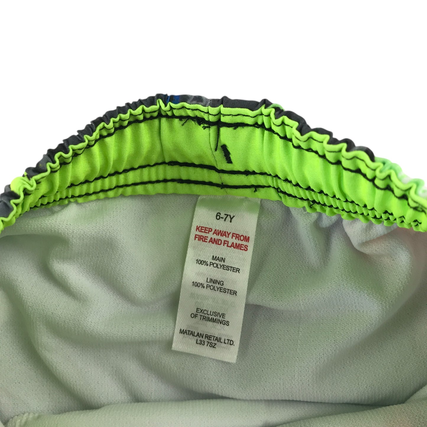 Matalan swim trunks 6-7 years grey colourful shark print graphic design