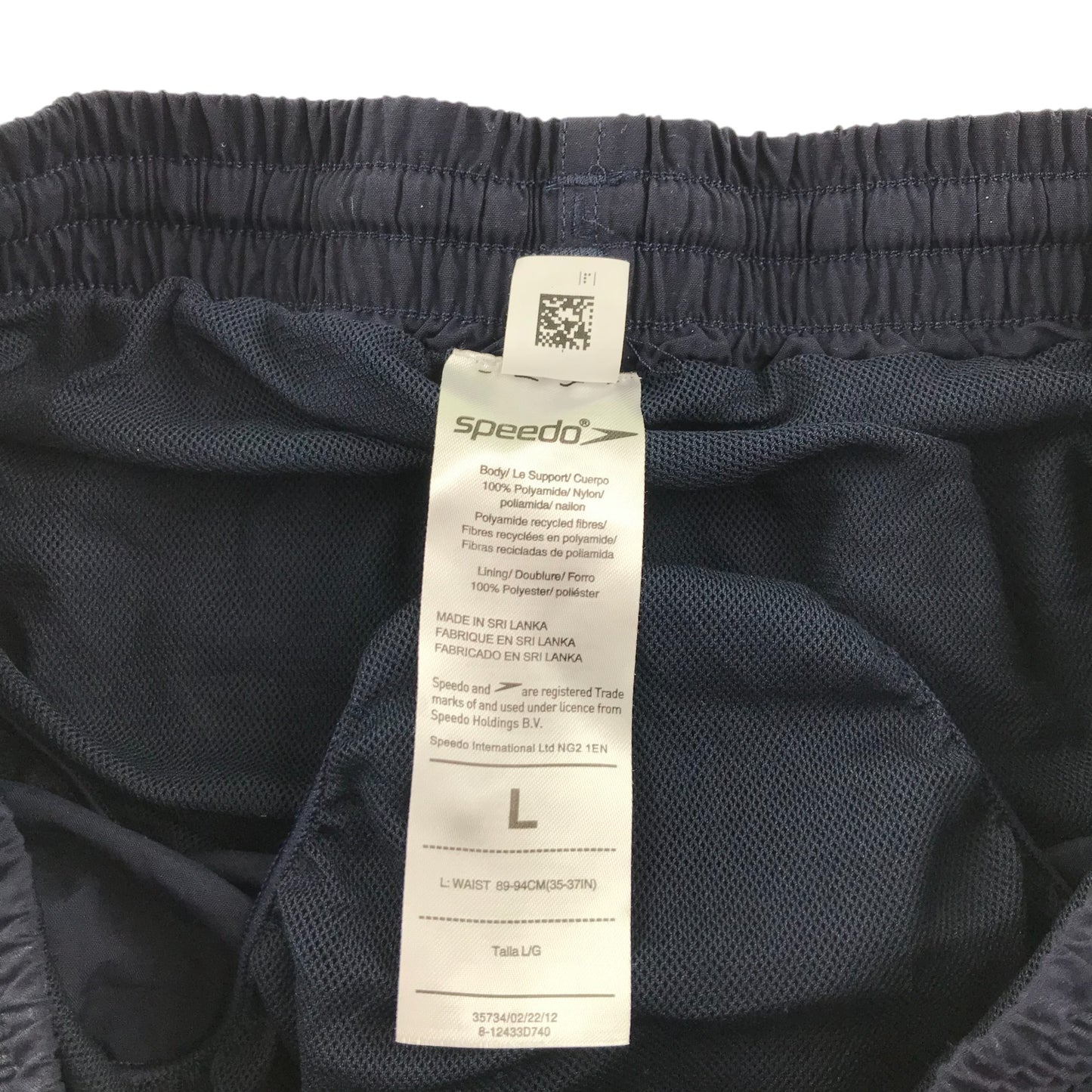 Speedo swim trunks men's size L navy plain shorts