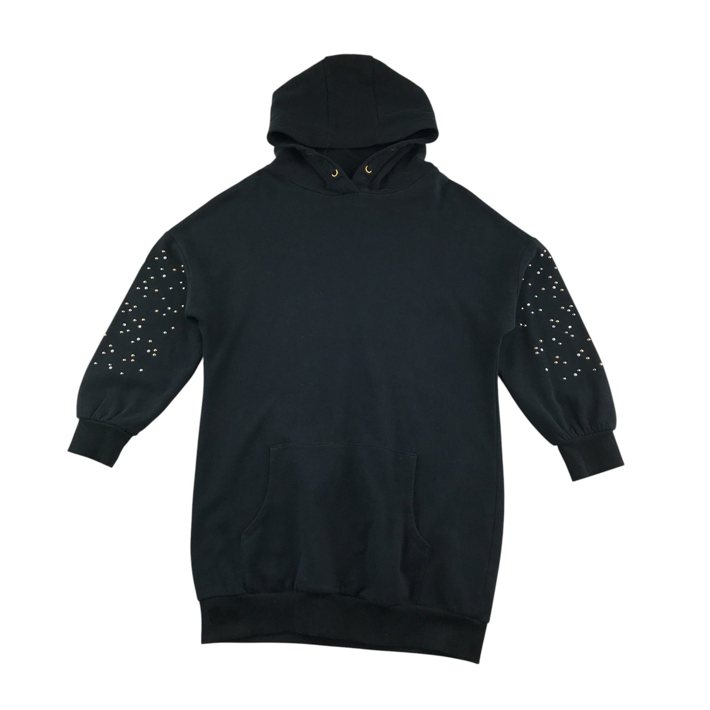 Next hoodie dress 11-12 years black long sleeve with diamante detail