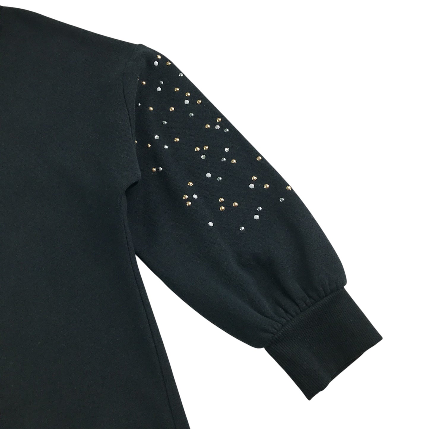 Next hoodie dress 11-12 years black long sleeve with diamante detail
