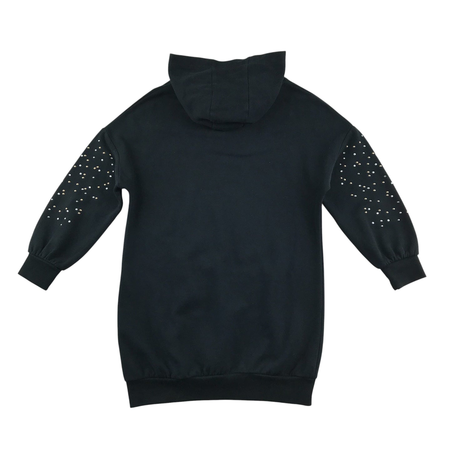 Next hoodie dress 11-12 years black long sleeve with diamante detail