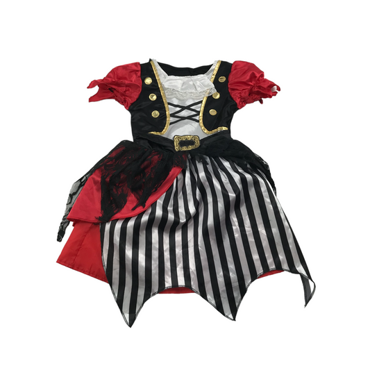 Black and Red Pirate Dress Costume Age 7