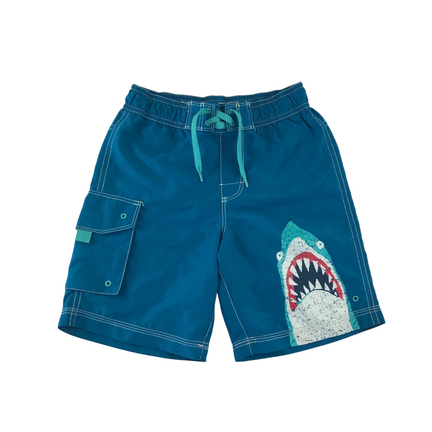Hatley swim trunks 4-5 years blue shark graphic with pocket