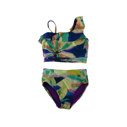 River Island swimsuit 4-5 years blue and yellow floral 2-piece set