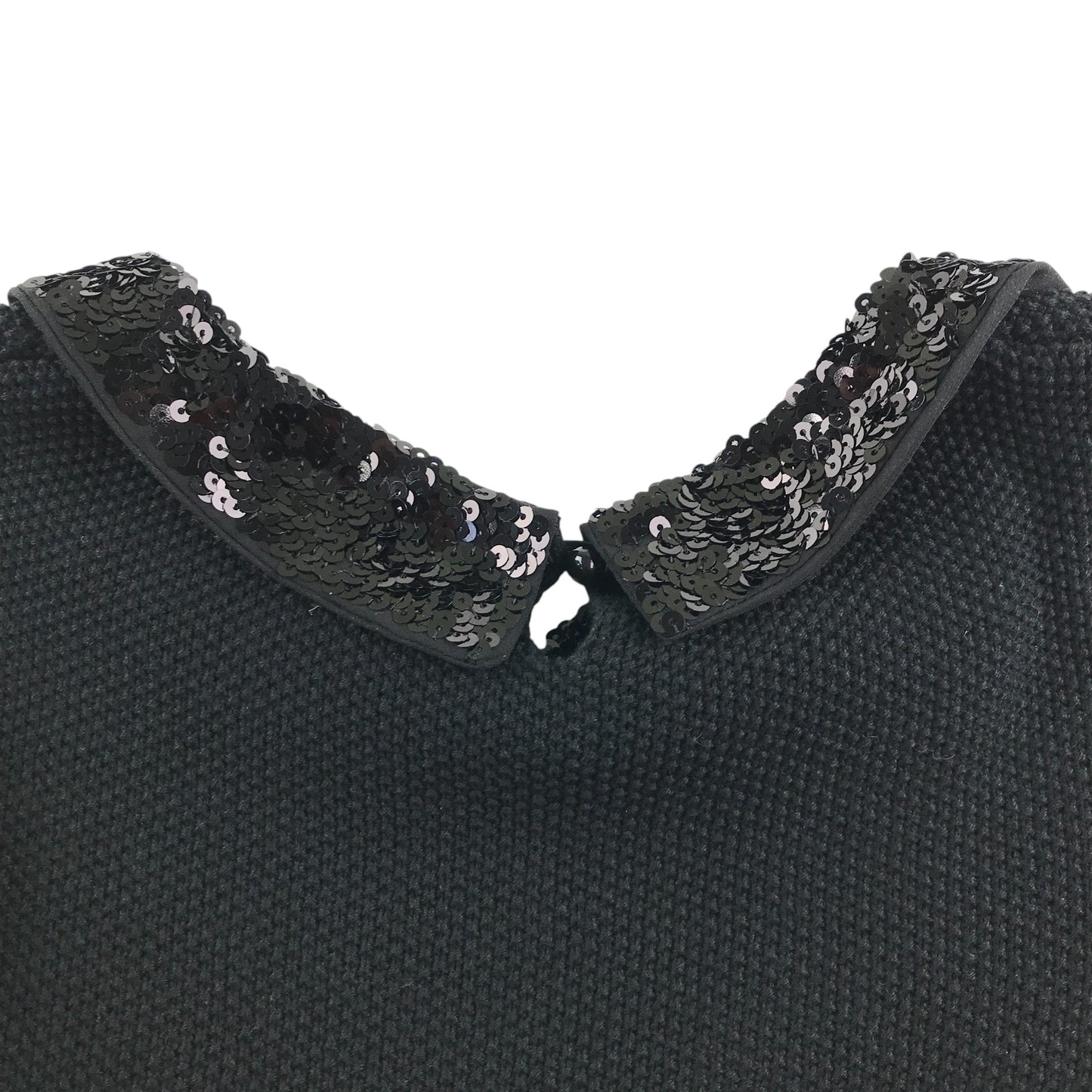 George dress small womens black long sleeve with sequin collar