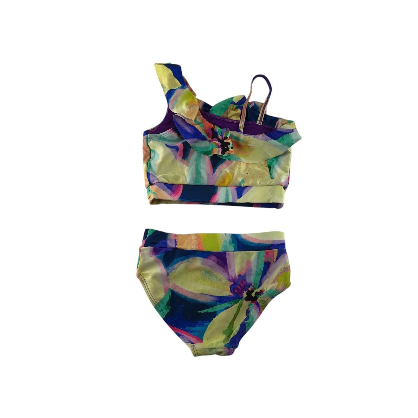 River Island swimsuit 4-5 years blue and yellow floral 2-piece set