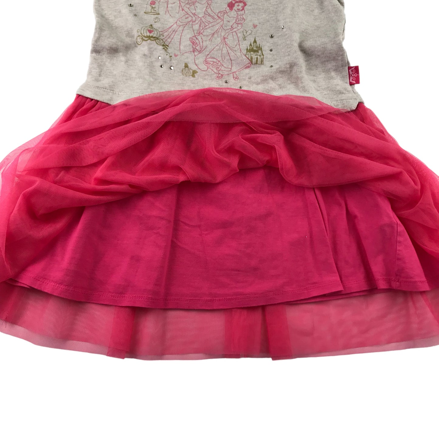 Disney dress 7-8 years grey and pink princess tulle layered T-shirt