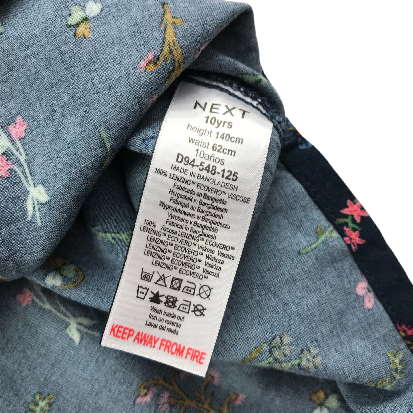 Next dress 9-10 years black winter floral print dress long sleeve