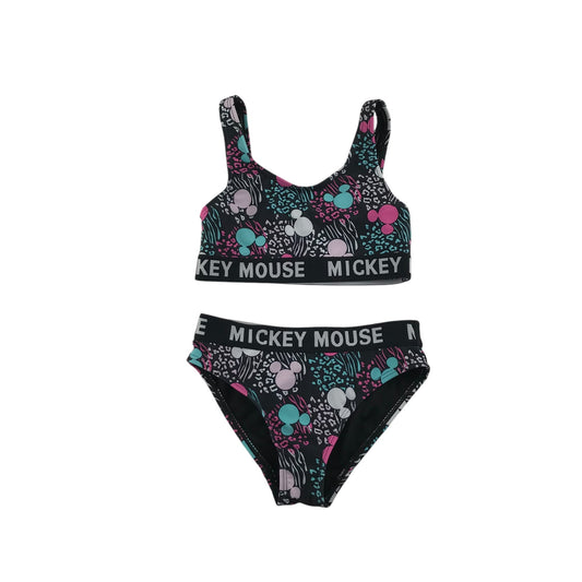 George swimsuit 5-6 years black pink and blue Mickey Mouse 2-piece set