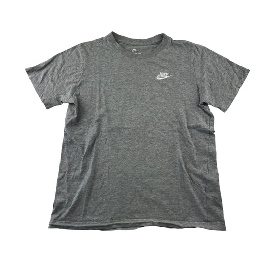 Nike T-Shirt 11-12 Years Grey Short Sleeve Large Logo Cotton